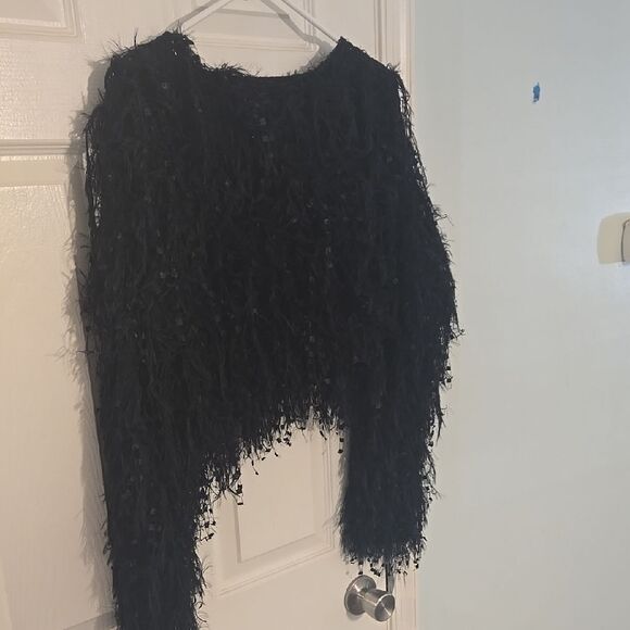Elegant Black Fuzzy Sweater - Picture 3 of 6